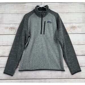 Patagonia Better Sweater 1/4 Zip Fleece Jacket Mens Medium Gray Heathered